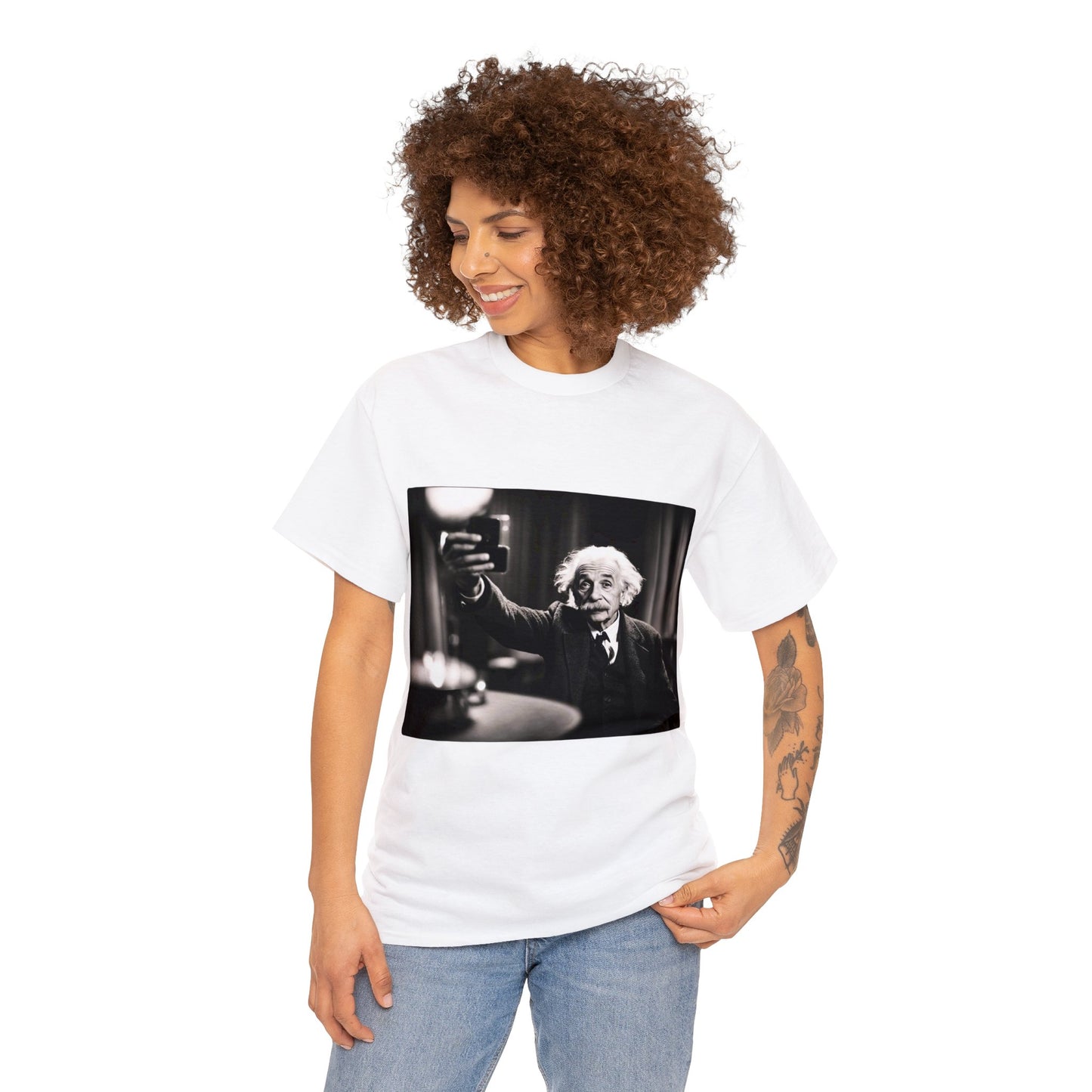 Einstein Selfie Styled Unisex Heavy Cotton Tee