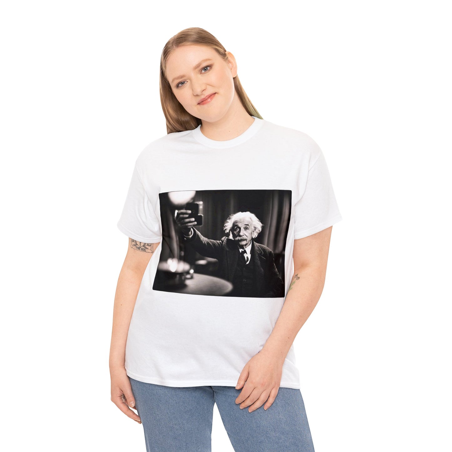 Einstein Selfie Styled Unisex Heavy Cotton Tee