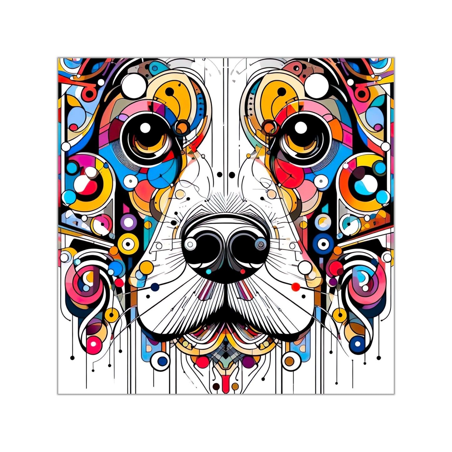 Springer Spaniel Style Square Vinyl Stickers