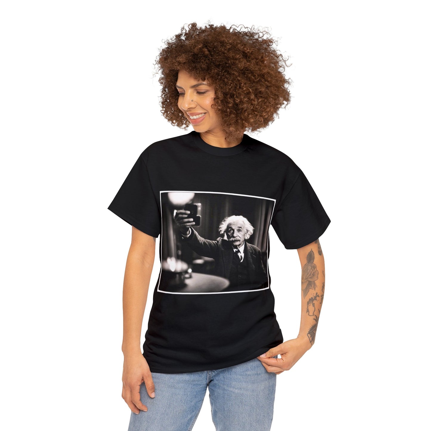 Einstein Selfie Styled Unisex Heavy Cotton Tee