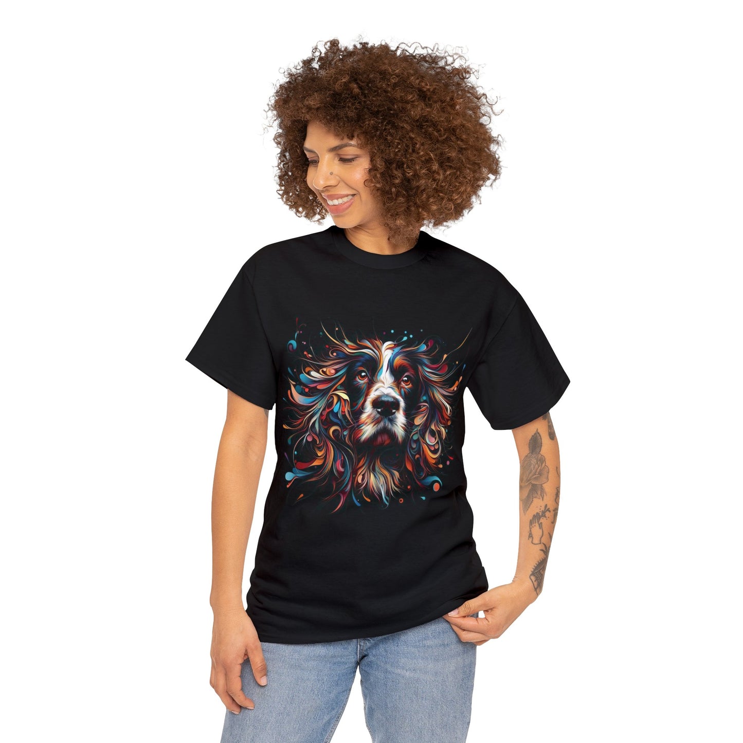 Springer Spaniel Styled Unisex Heavy Cotton Tee