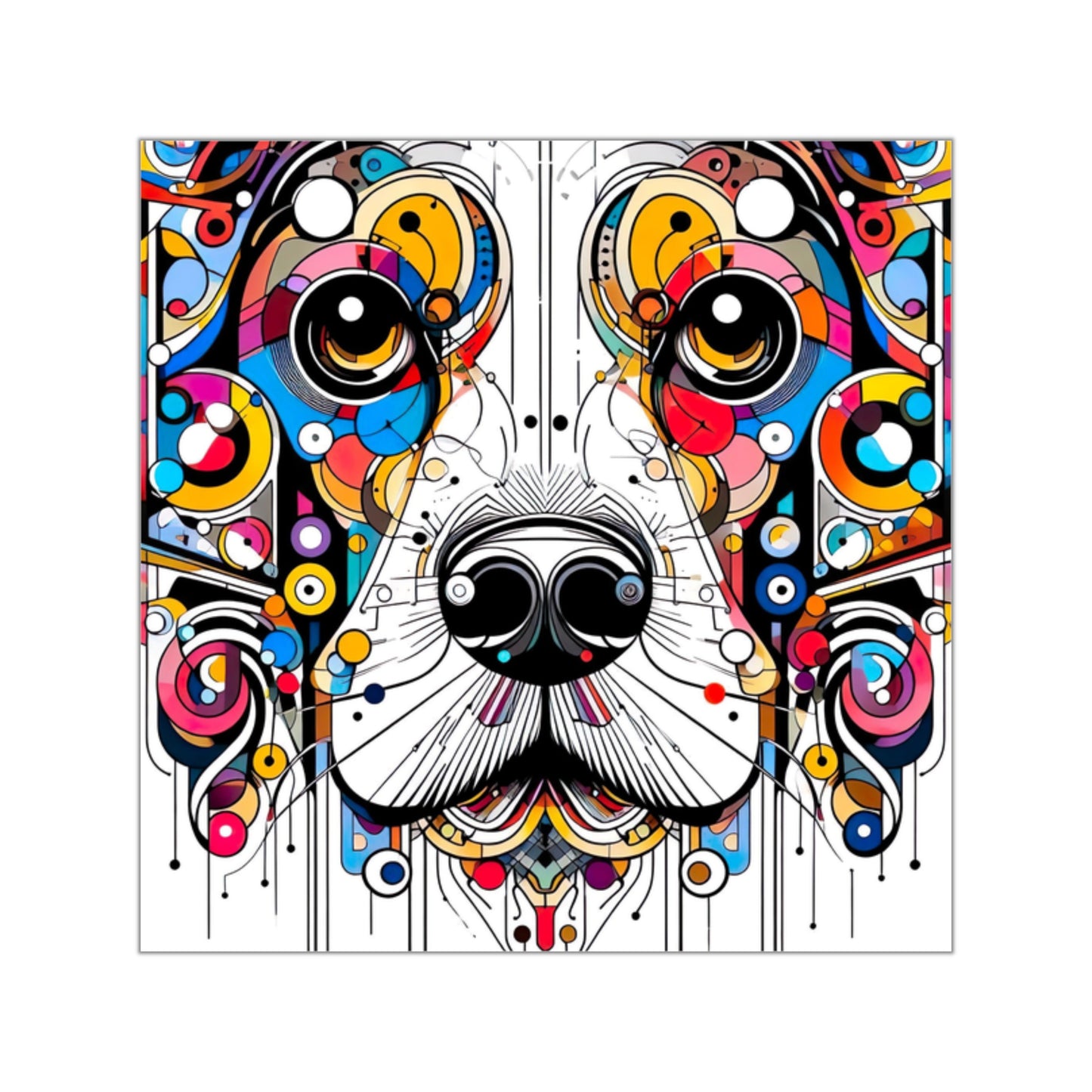 Springer Spaniel Style Square Vinyl Stickers