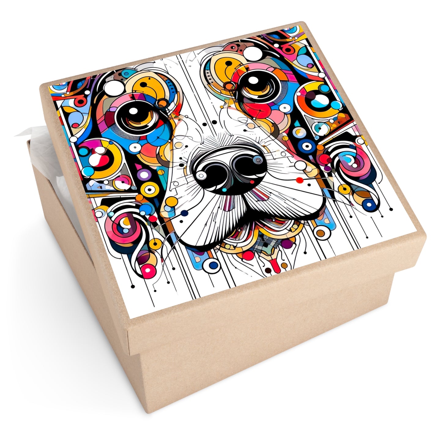 Springer Spaniel Style Square Vinyl Stickers