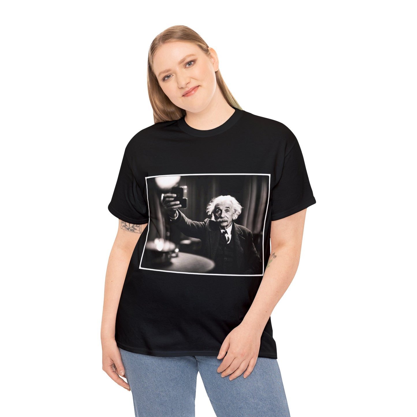 Einstein Selfie Styled Unisex Heavy Cotton Tee